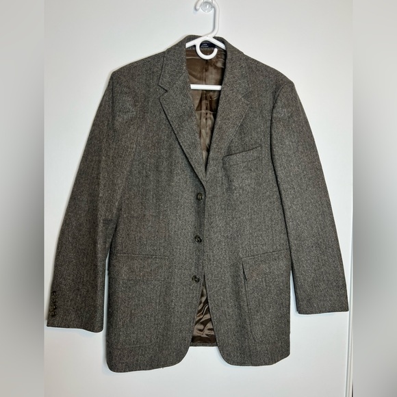 J.Crew Wool Blazer Men’s 39R  Tweed / Herringbone Sports Coat Jacket In Brown - Picture 1 of 13